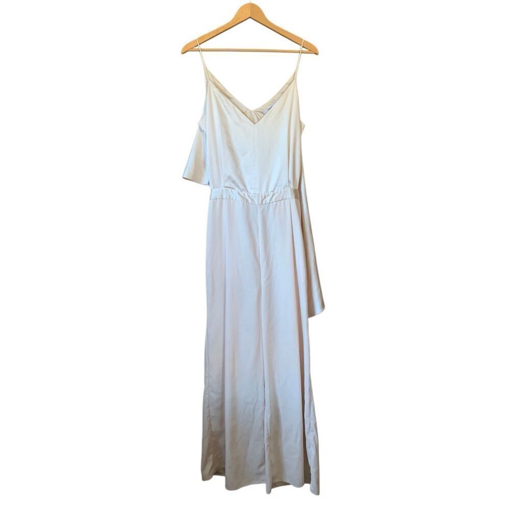 Obando‎ Collective Satin Wide Leg Jumpsuit Cream Size 10 - Picture 4 of 12